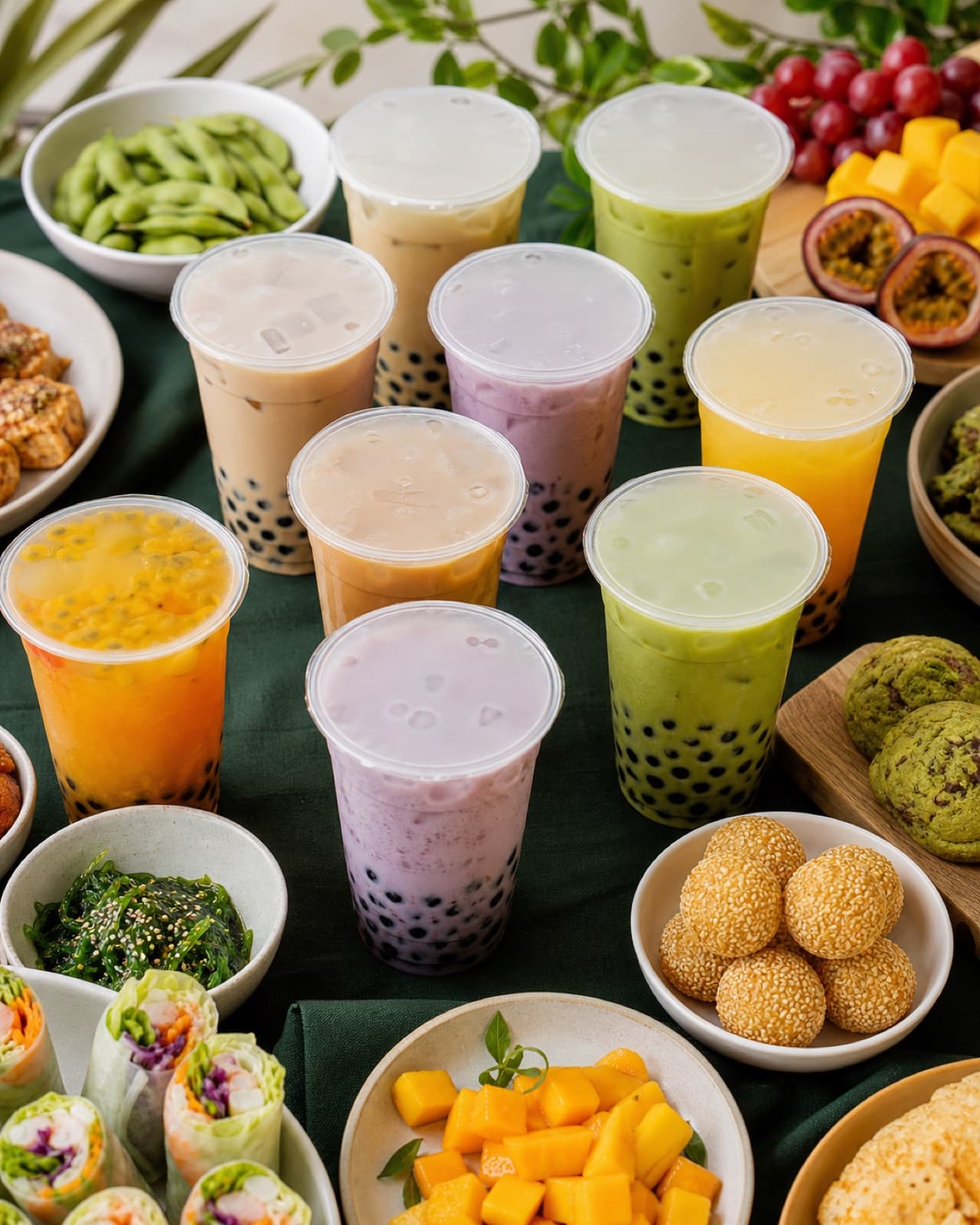 Bubble tea catering for Toronto workplaces menu spread