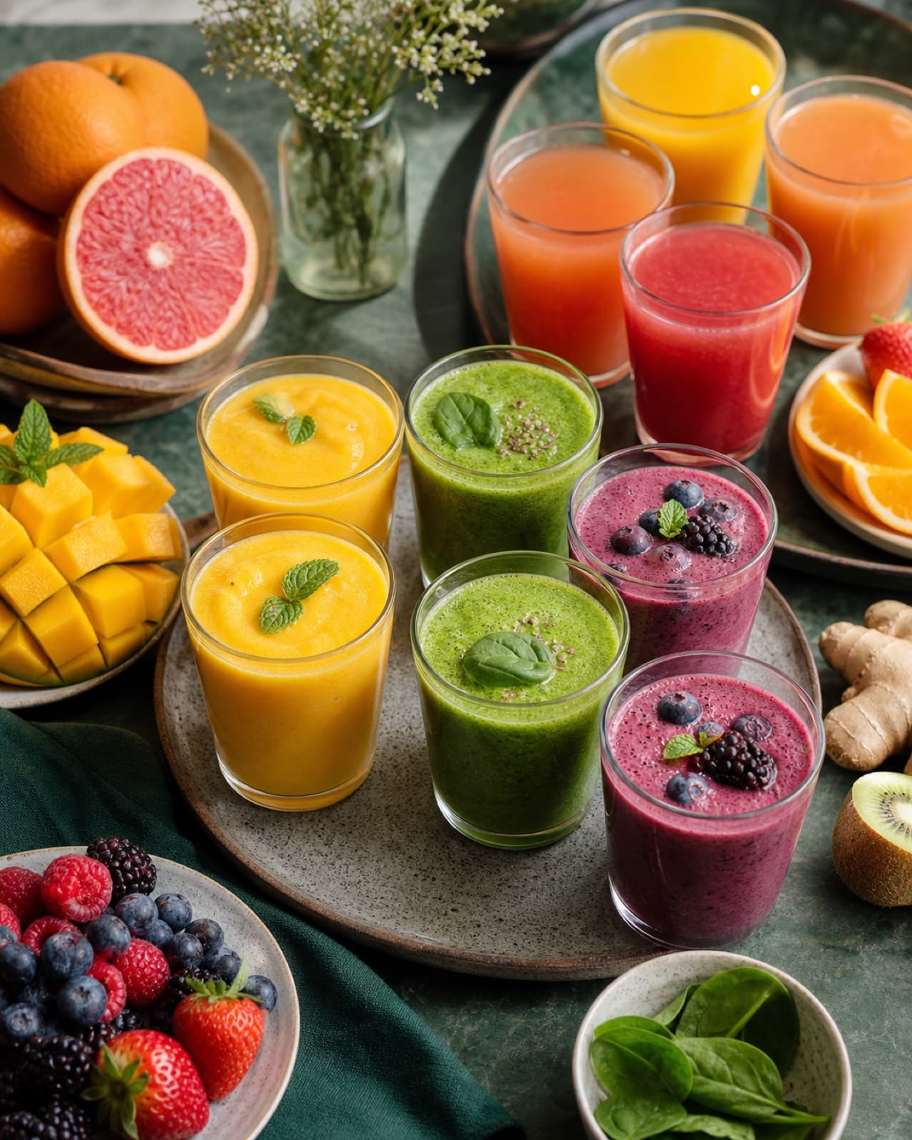 Juice & smoothie catering for Toronto workplaces menu spread