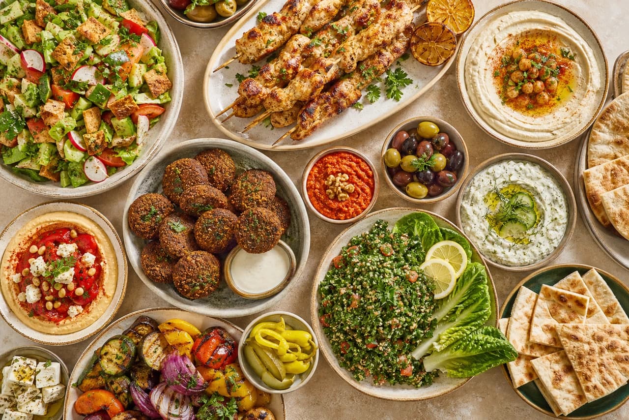 A catered event spread