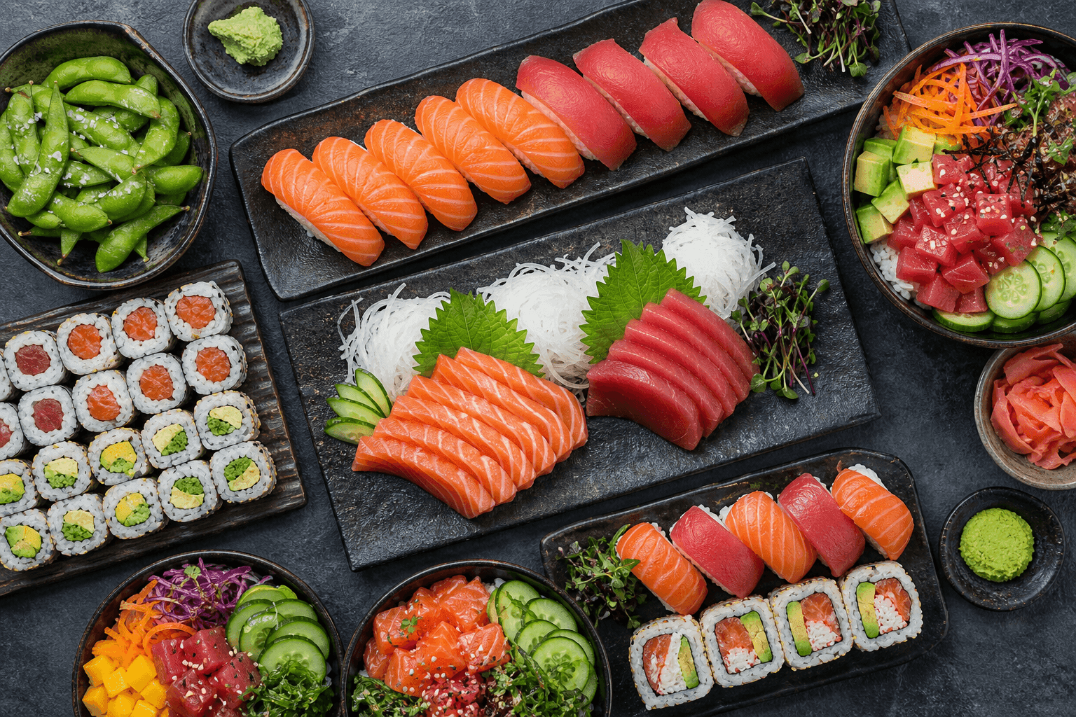Korean & BBQ catering for Toronto workplaces menu spread