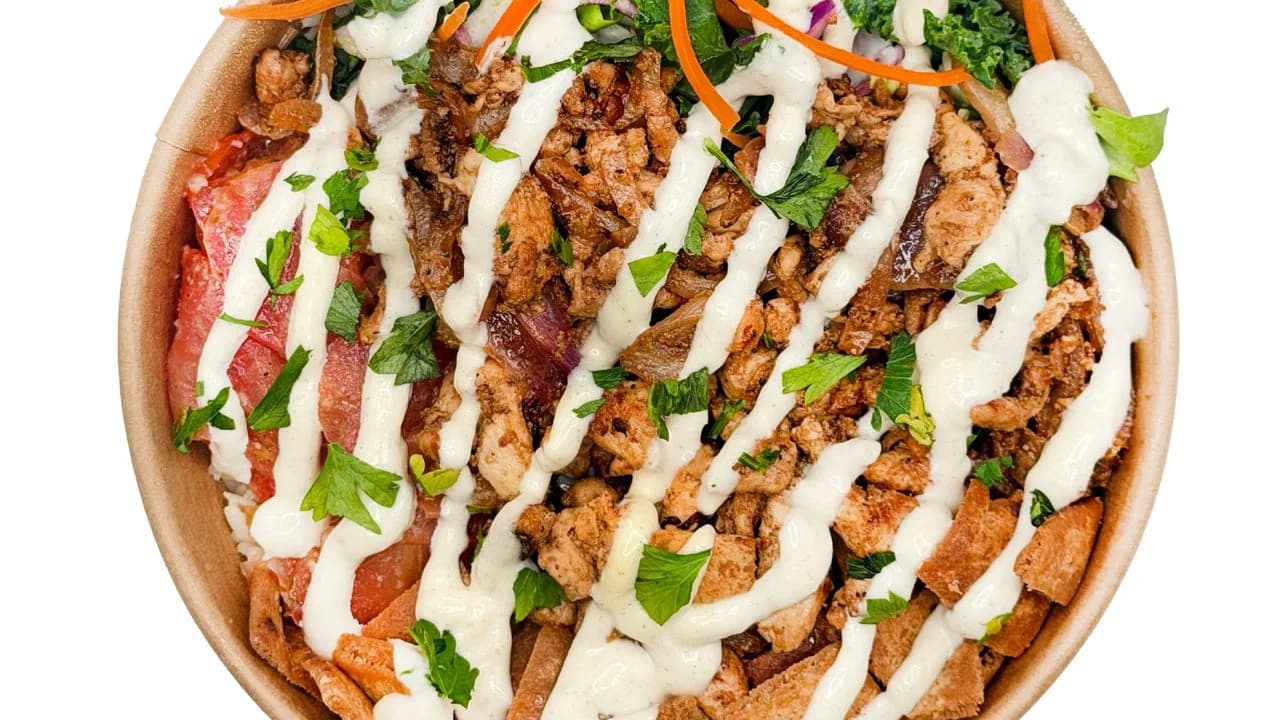 Smoky Garlic Chicken Bowl from Tut's Egyptian Street Food